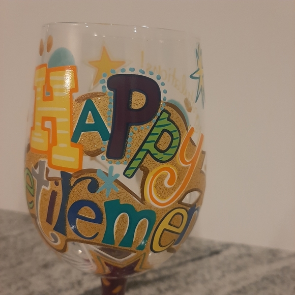nwt LOLITA Happy Retirement Painted Wine Glass Gift - Picture 8 of 12